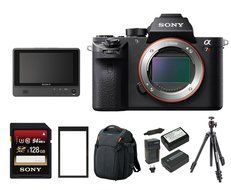 Sony Alpha a7RII Mirrorless Digital Camera (Body Only) with Clip On LCD Monitor &amp; Accessory Bundle N6