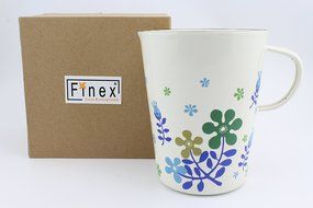 Finex Kitchen Premium Porcelain Enameled Steel Collection (Floral Design Series) Rectangular Loaf Pan - Retro... N15