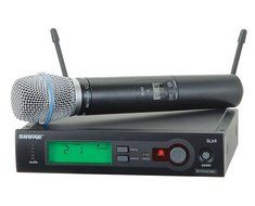 Shure SLX24/SM58 (Band G5) Wireless Microphone + Ultimate Stand + Mogami Cable N2