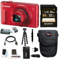 Canon Powershot SX610 HS Digital Camera (Red) with 16GB Accessory Bundle N6