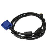 TOOGOO(R) 1.5 Metre Mini HDMI Male to VGA HD-15 pin Male Adapter Connector Cable(Black)