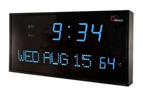 DBTech JID0316GRN Big Oversized Digital Red LED Calendar Clock with Day Date and Temperature (Green) N4