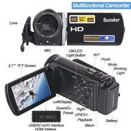 Camera Camcorders, Besteker Portable Digital Video Camcorder Max. 16.0 Megapixels HD 720P DV 2.7 Inches TFT LCD... N7