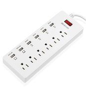 HITRENDS Power Strip Surge Protector 6 Outlets with 6 USB Charging Ports Multiplug 1625W/13A for iPhone 7 6 6s... N6
