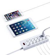 HITRENDS Power Strip Surge Protector 6 Outlets with 6 USB Charging Ports Multiplug 1625W/13A for iPhone 7 6 6s... N7