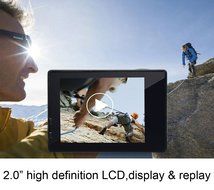 Campark&reg; 4K 30fps WiFi Ultra HD Waterproof Sports Action Camera,SONY Sensor,Time Lapse,Slow Motion, TWO Batteries... N9