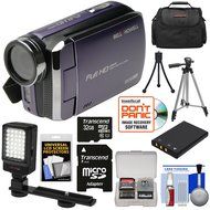 Bell &amp; Howell DV30HD 1080p HD Video Camera Camcorder (Purple) with 32GB Card + Battery + Case + Tripods + LED...