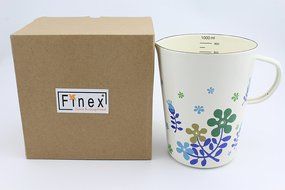 Finex Kitchen Premium Porcelain Enameled Steel Collection (Floral Design Series) Rectangular Loaf Pan - Retro... N21