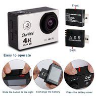 Ourlife 4K WIFI Sports Action Camera Ultra HD 170&deg; HD Wide-angle Fish-eye Lens 2 inch LCD Screen (Camera-silver) N7