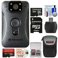 Transcend DrivePro Body 10 1080p HD Video Camera Camcorder with (2) 32GB Cards + Case + Reader + Kit N2
