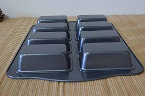 Fasmov 8-Well Nonstick Loaf Pan,Mini N2