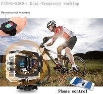 51youg 4K Ultra HD 30M Deep Diving Sports Video Helmet Camera Mini DV RF Wifi Remote Control 2.0&quot; TFT LCD 170&deg;... N7