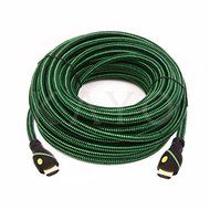 KAYO Hi-Speed HDMI1.4 Cable 30 FT -PACK of 2 / GREEN, BLACK Sleeve/ Supports Ethernet,3D,4K &amp; Audio Return N4
