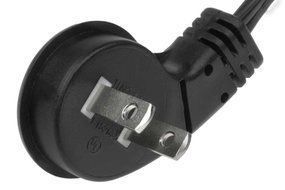 SF Cable 6ft USA low profile angled NEMA 1-15P 2 Prong Plug to IEC C7 with 18/2 SPT-2 Wire N4
