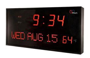 DBTech JID0316GRN Big Oversized Digital Red LED Calendar Clock with Day Date and Temperature (Green) N6