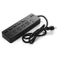 ISELECTOR Surge Protector 4320J 5-Outlet Individual Switch Power Strip with 3.4A 2-Port USB Charging Station N12