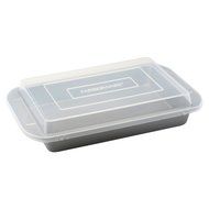 Premium Faberware Non Stick Cake Baking Pan with Cover and a Jamie Soft Grip Potato Masher Combo