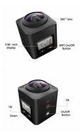 SEREE S2-BK Ultra HD 4K 360 Degree Action Waterproof Panoramic Sport DV Camera Multi-mode WIFI VR Camera &hellip; (Black) N9