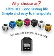 SEREE S2-BK Ultra HD 4K 360 Degree Action Waterproof Panoramic Sport DV Camera Multi-mode WIFI VR Camera &hellip; (Black) N10