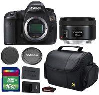 Canon 5DS DSLR Camera + EF 50mm f/1.8 STM Lens + 16 GB SDHC Memory Card + Front Lens Cap + Rear Lens Cap + Strap...