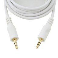 Wideskall 20 Feet 3.5mm Gold Plated Male to Male Aux Stereo Audio Cable (White) N2