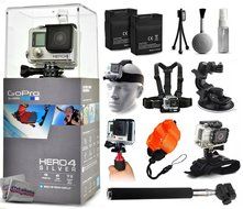 GoPro Hero 4 HERO4 Silver Edition CHDHY-401 with 2 Batteries + Selfie Stick + Head Strap + Chest Strap + Car Dash... N2