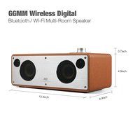 GGMM M3 Retro Wi-Fi/Bluetooth Stereo Wireless Leather Speaker | Featuring 40W Output, Multi-Room Play, Airplay... N27