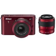 Nikon 1 J2 10.1 MP HD Camera w/ 11-27.5mm f/3.5-5.6 and 30-110mm VR Lenses (Red)