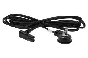SF Cable 6ft USA low profile angled NEMA 1-15P 2 Prong Plug to IEC C7 with 18/2 SPT-2 Wire N6