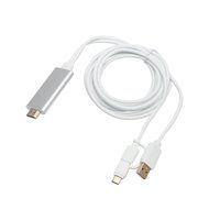 Feamos HDMI Adapter Cable 2 in 1 Dual Connector MicroType C for HDTV TV LeTV Samsung S7 Edge White N3