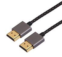 Omars HDMI Slim Nylon braided Cable with extreme thin Connector 15ft
