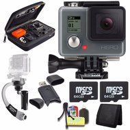 GoPro HERO Action Camera + Steadicam Curve for GoPro HERO Action Cameras (Silver) + 64GB Memory Card + Case for...