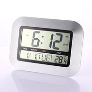 Vintage Digital Wall Clock Modern Design with Indoor and Outdoor Temperature N5