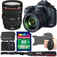 Canon EOS 5D Mark III DSLR Camera Bundle with Canon EF 24-105mm f/4L IS USM Lens + 32gb Memory SD Card + Grip...