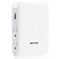 Bestten Wall Outlet Surge Protector with Dual USB Charging Ports (3.1A) and 4 Outlets, Top Cell Phone Dock, Portable... N18