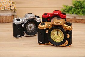 Microtimes children/student gifts crafts clock 6x4.8x2.8 inch Camera Alarm Clock Table Desk Clock Home Ornament N3