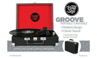 Vinyl Styl Groove Portable 3 Speed Turntable (Black) N3