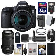 Canon EOS 6D Digital SLR Camera Body + EF 24-105mm IS STM &amp; 70-300mm IS USM Lens + 64GB Card + Backpack + Flash...