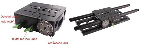 BMCC Cage Rig with 150Wh Li-ion Battery Power Supply and Follow Focus Matte Box for BlackMagic Camera Kit N3