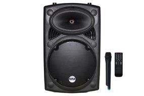 EMB PKL15 + Speaker Stand - 1700W 15&quot; PA Rechargeable Speaker System w/ LED Lights - Built-in Bluetooth/SD/MMC... N6