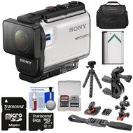 Sony Action Cam HDR-AS300 Wi-Fi HD Video Camera Camcorder with Flat Surface &amp; Helmet Mounts + 64GB Card + Battery... N2