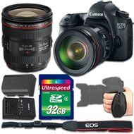 Canon EOS 6D DSLR Camera Bundle with Canon EF 24-70mm f/4L IS USM Lens + 32gb Memory SD Card + Grip Strap - International...