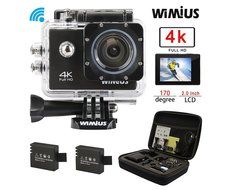 WiMiUS 4K Wifi 131ft Waterproof Action Camera With 16 MP,170&deg; Wide Angle, 2.0'' LCD Screen+31 All In One Kit Set...