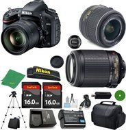 Nikon D610 - International Version (No Warranty), 18-55mm f/3.5-5.6 DX VR, Nikon 55-200mm f4-5.6G VR, 2pcs 16GB...