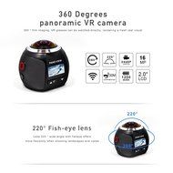 Homkm Full HD 360 Degree Panoramic VR Action Camera,Spherical Lens,3D, Waterproof, WIFI,Support VR Video Replay... N8