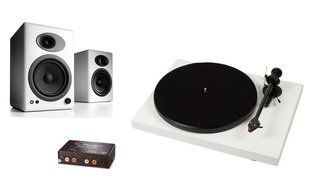 Pro-Ject Debut Carbon DC Turntable with Ortofon 2M Red Cartridge Bundle with Phono Box and Audioengine A5+ Speakers... N7