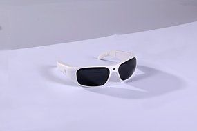 GoVision water-resistant white APOLLO 1080p video recording sunglasses with UV lenses, built in rechargeable battery... N4
