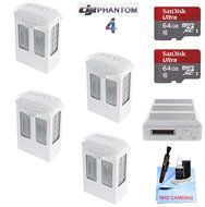 DJI Phantom 4 Battery Power Kit - Includes 4 Intellegent In Flight Batteries + P4 Battery Charging Hub + 2 64GB...