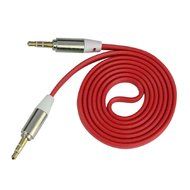 ABC&reg; 3.5mm Stereo Auxiliary Cable Male to Male Flat Audio Music Aux Cord (Red) N4