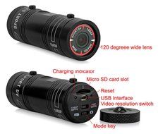 Malloom Full HD 1080P DV Mini Waterproof Sports Camera with Bike Helmet Car Mounted Holder N5